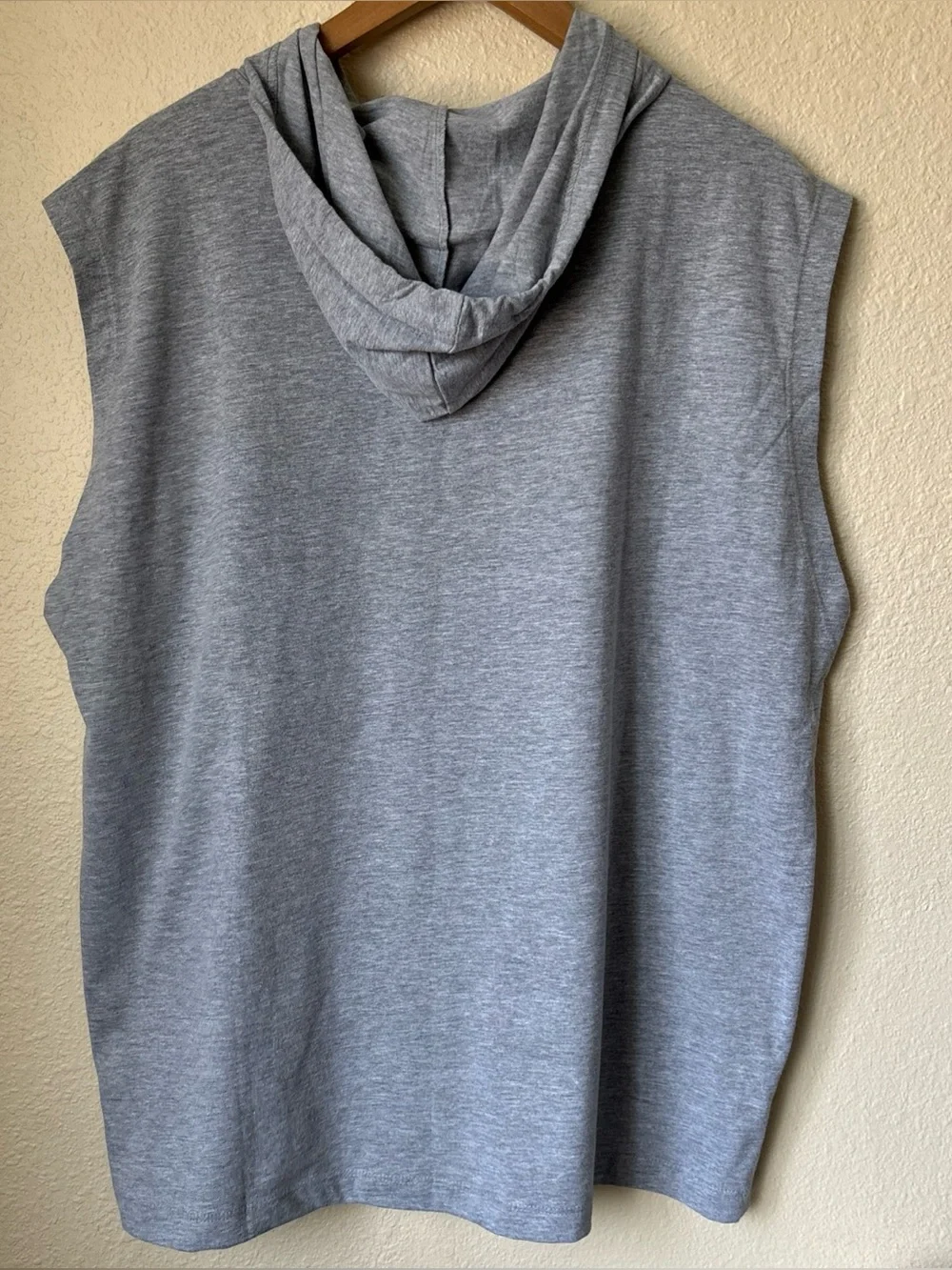 True Religion Gray Sleeveless Hoodie with Graphic Logo